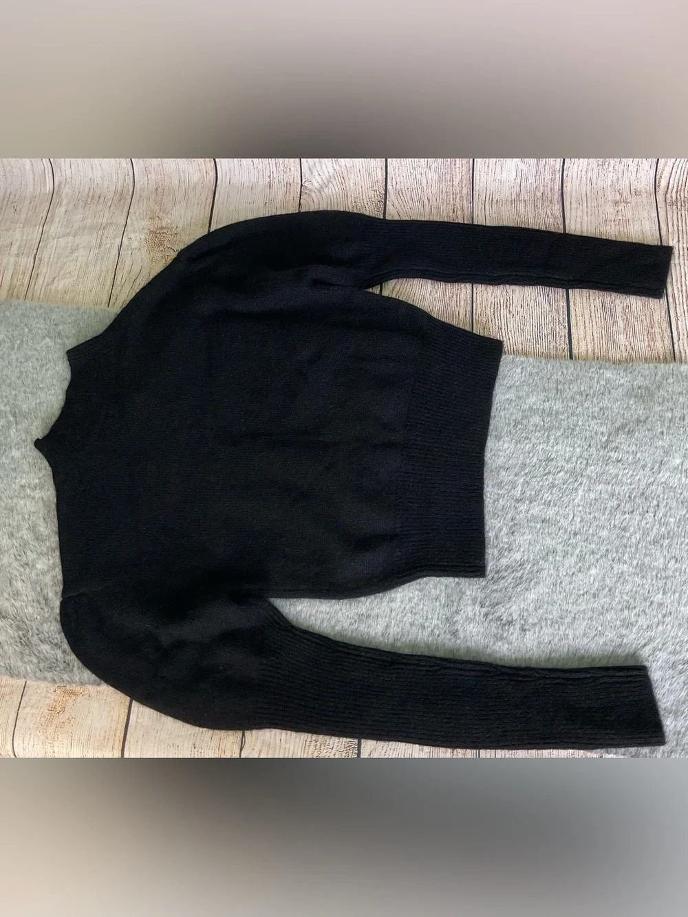 NWT Madewell Alpaca-Blend Mockneck Puff Sleeve Black Sweater Size XXS